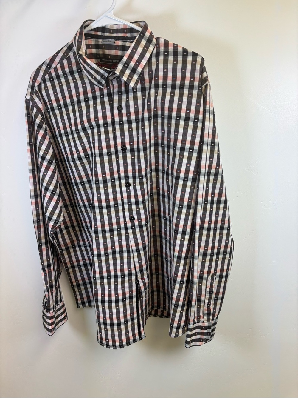 VISCONTI BLACK SHIRT  MEN XL
BLACK & MULTI COLORED DESIGN
COTTON 2 PLY